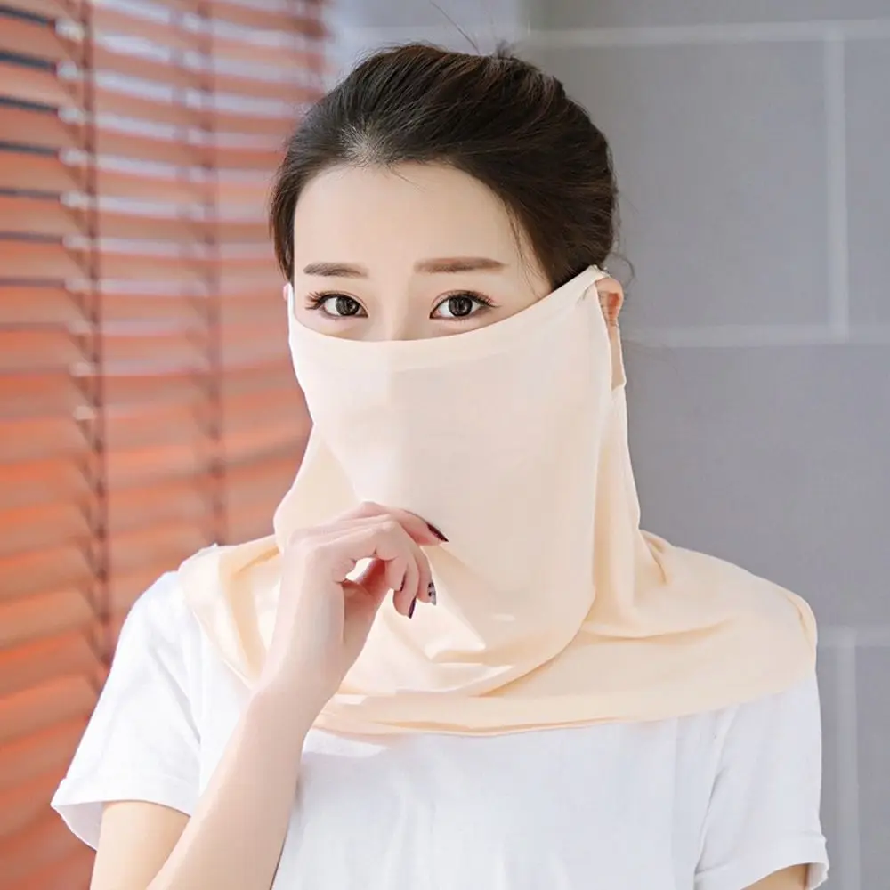 

Cycling Fashion Breathable Fishing For Women Solid Color Hiking Outdoor Sports Ice Silk Mask Face Scarves Face Cover Neck Scarf