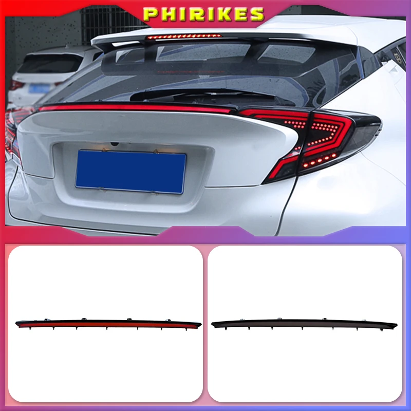 

Задний бампер, задний фонарь багажника для Toyota CHR 2017 2018 2019, светодиодный задний фонарь, отражатель, стоп-сигнал Предупреждение ющий сигнал, противотуманная фара