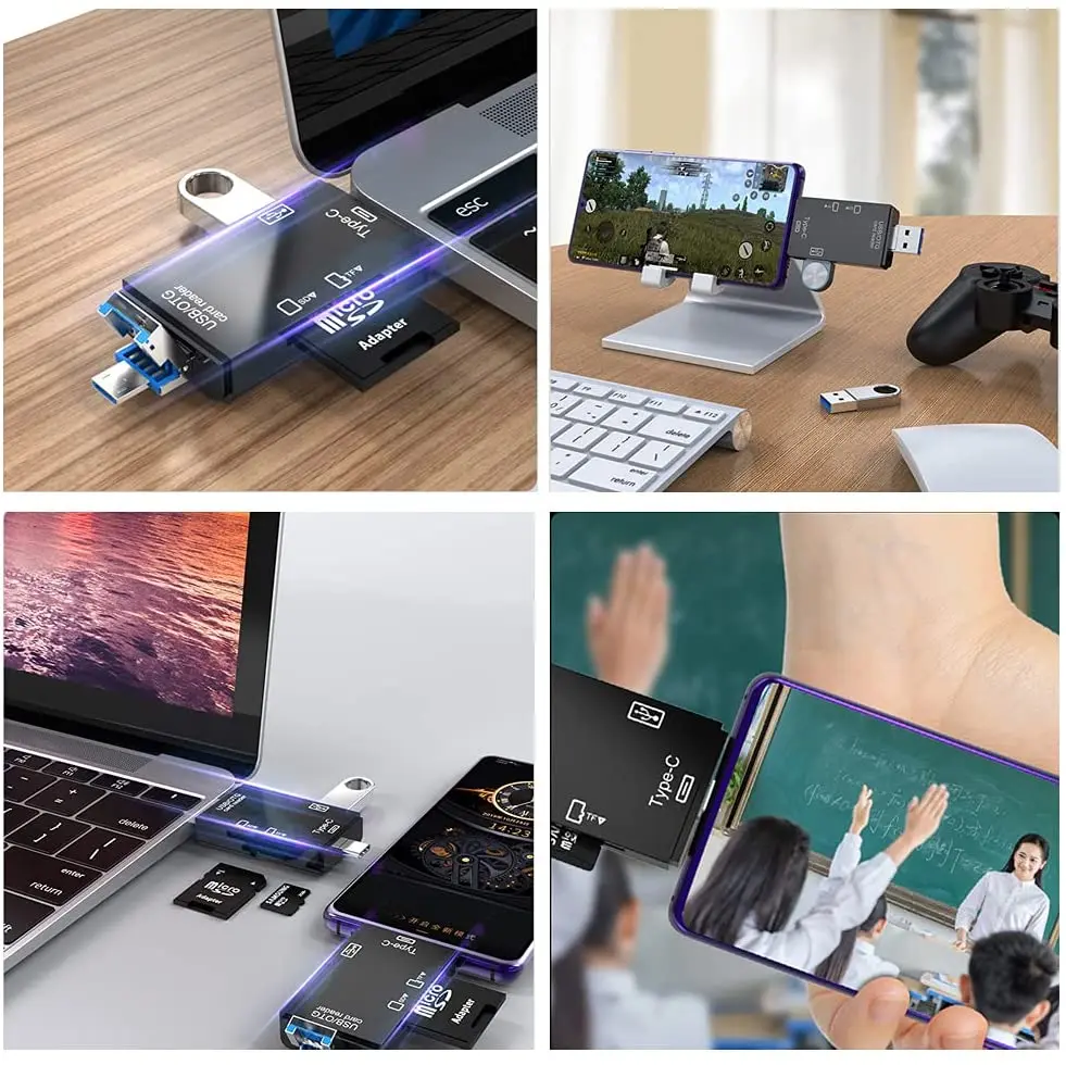 Устройство для чтения SD-карт USB C кардридер 6 в 1 2 0 TF/Mirco SD смарт-устройство карт