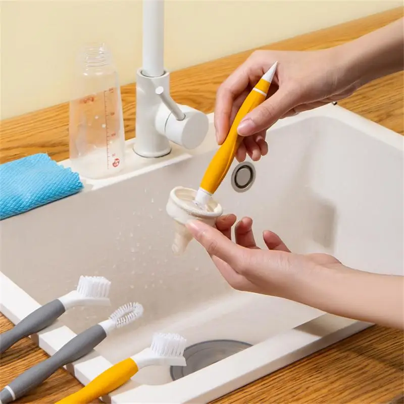 

1PC Cup Lid Brush Nipple Brush Multifunctional Gap Brush Portable Household Kitchen Cleaning Bottle Cup Brush Silicone Wholesale