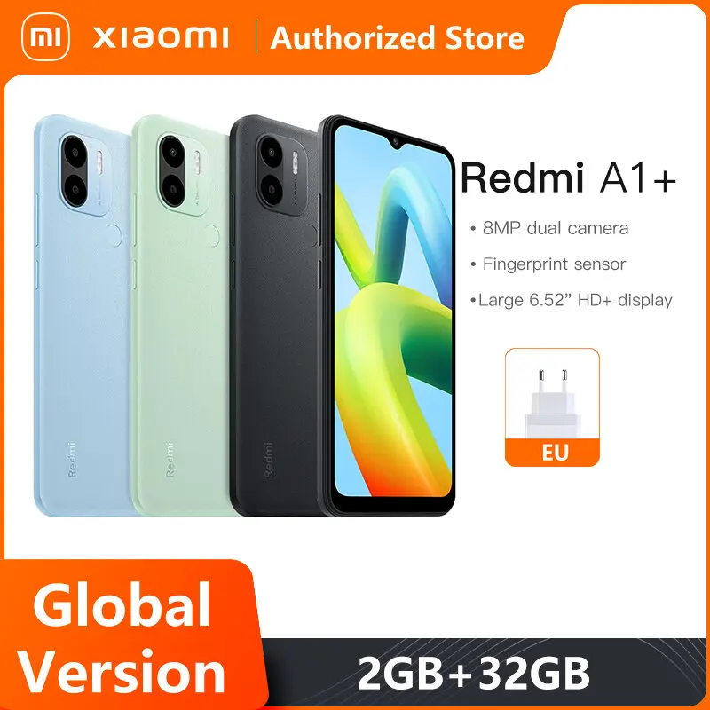 

Global Version Xiaomi Redmi A1+ Smartphone 2GB+32GB MTK Helio A22 8MP Camera 5000mAh Rear fingerprint Cellphone