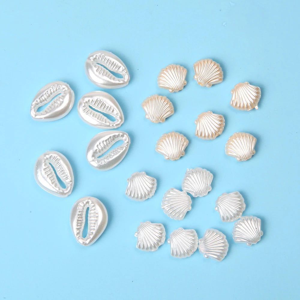 

20 pieces Highlight acrylic shell scallop shaped perforated loose beads DIY hand Necklace Bracelet hair accessories materials