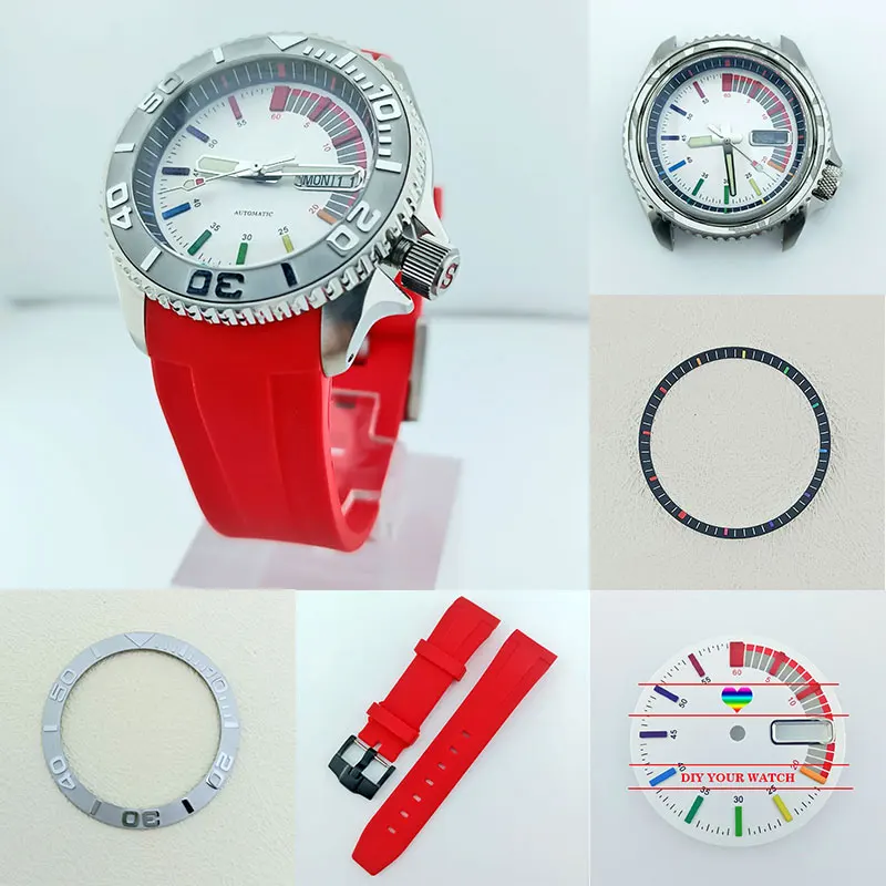 

NH36 чехол 41 мм часы с сапфировым стеклом Skx007 чехол из нержавеющей стали с выпуклым стеклом NH36, движение NH35, Пользовательский логотип, набор ци...