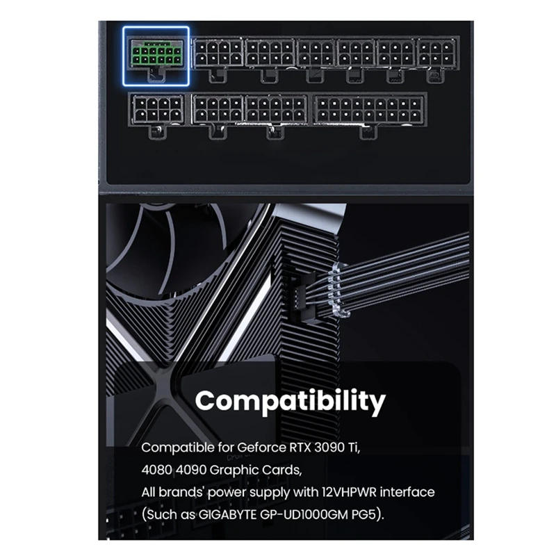 Кабель питания 3090 GPU 16Pin (12 + 4) 600W 12vhpwr с гребнями для RTX 3090Ti 4080 4090 PCI-E Gen 5 0
