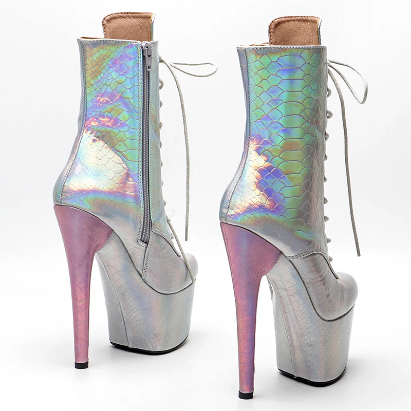 Leecabe Shinny Sanke Upper 17CM/7inches Pole dancing shoes High Heel platform Boots Pole Dance shoes