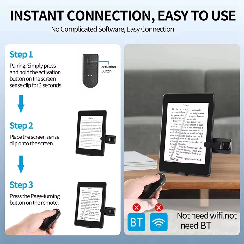 2 4G RF пульт дистанционного управления переворачиватель страниц кликер для Kindle