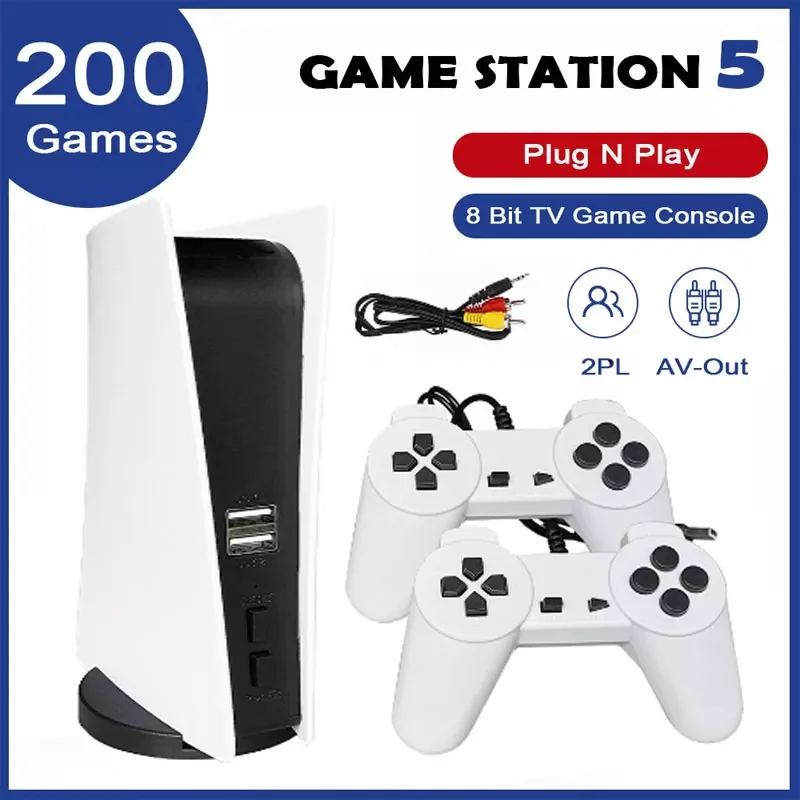 

NEW2023 2022 New GS5 Game Console 8 Bit USB Wired Handheld Game Player 200 Classic Games Retro AV Output TV Gaming Console For C