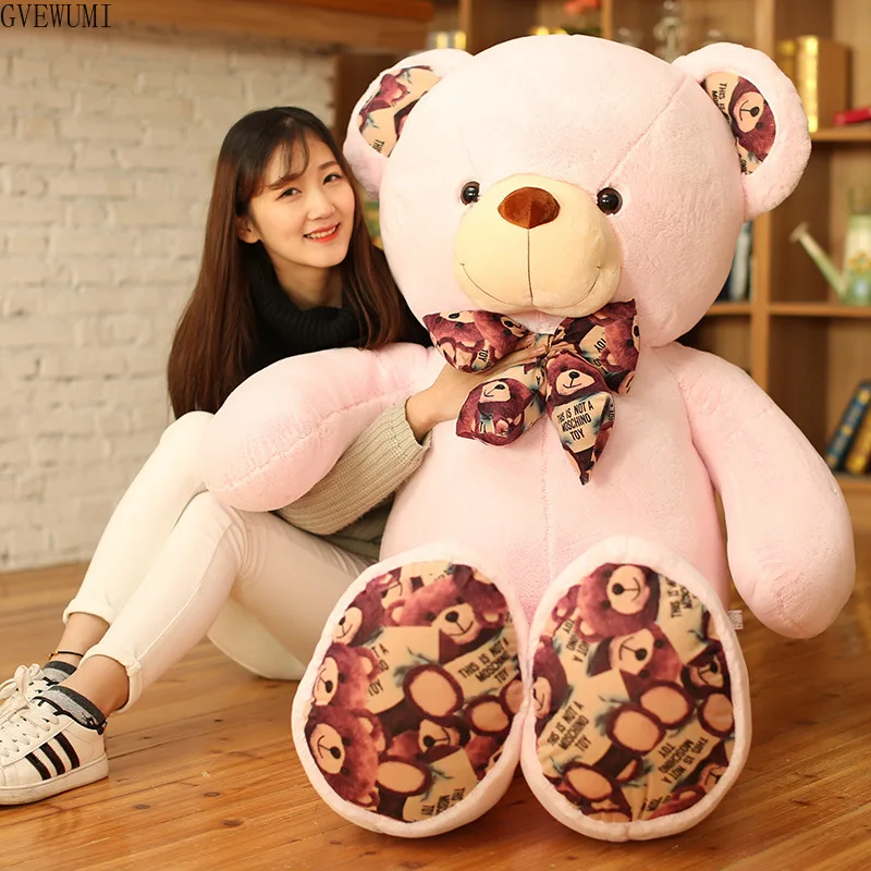 

Милая огромная набивная мягкая игрушка-Мишка с бантом, детская игрушка, подарок на день рождения для подруги, 1 шт., большой плюшевый мишка 60-100 см, плюшевая игрушка