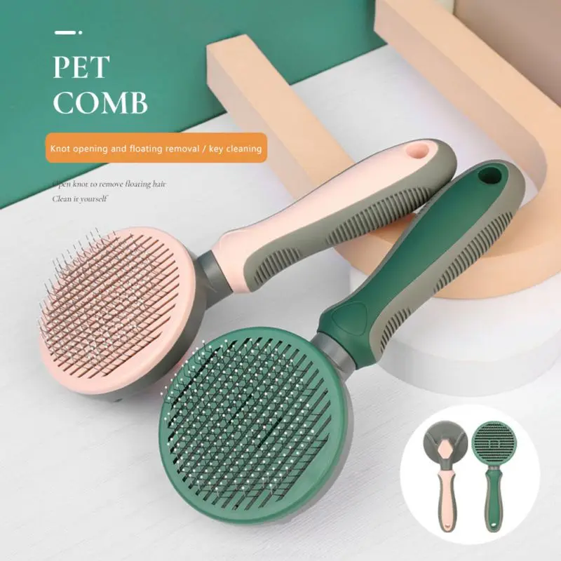 

Pet Shedding Grooming Brush Pet Hair Remover Brush Reusable Dog Hair Remover Brush Pet Cat Supplies Self Cleaning Slicker Brush