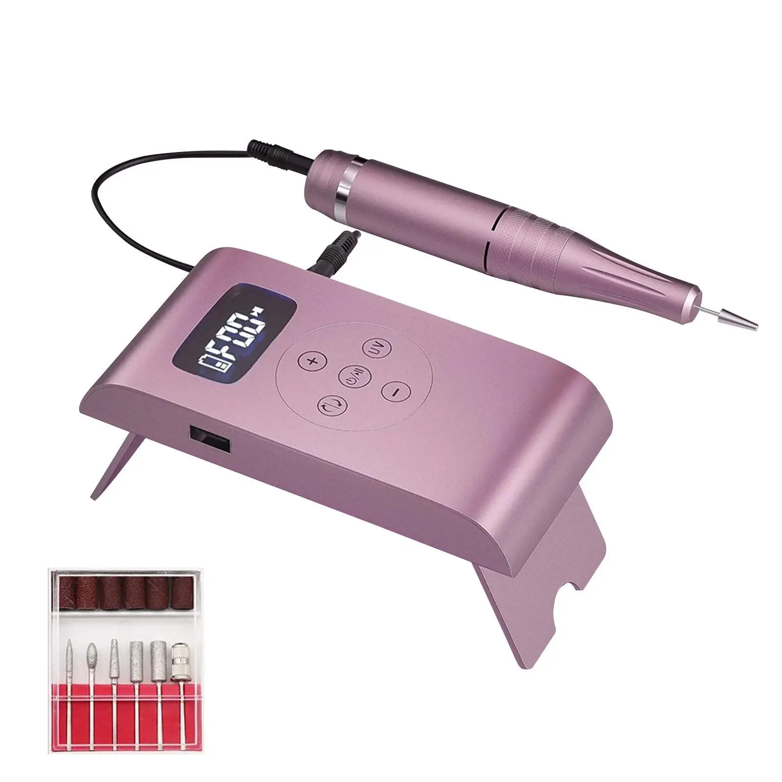 

35000RPM 2 In 1 Electric Nail Drill File Rechargeable Portable Nail Gel Polisher Manicure Machine Set With LCD Display