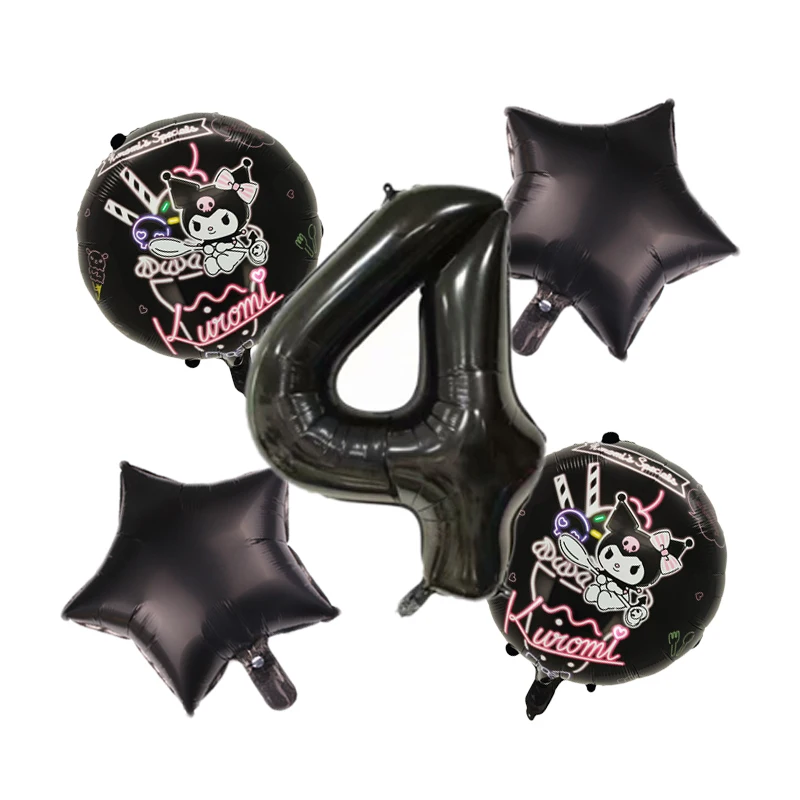 Sanrio мультяшный милый Kuromi My Melody Коричный фольгированный шар Набор цифр детский