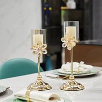 creative candlestick golden candelabros household ornaments wedding party table candlelight decorative candle holders