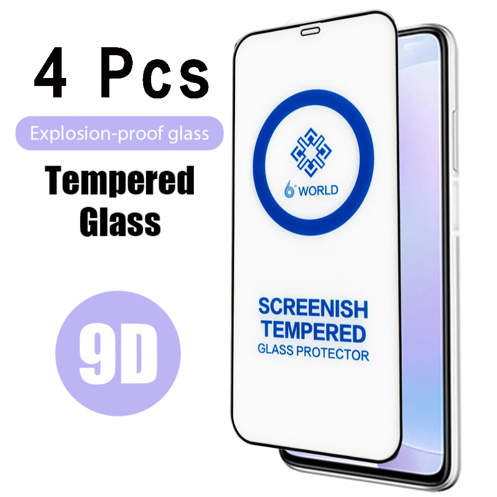 

4 pieces 9D Screen Protector Tempered Glass for Xiaomi Poco M3 M4 Pro4G 5G Protective Glass for Xiaomi Redmi Poco M5 M5s