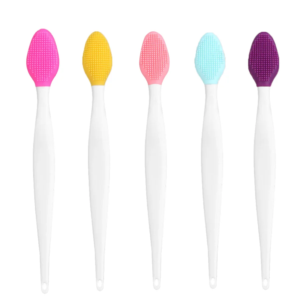

Brush Lip Nose Silicone Tool Blackhead Scrubber Exfoliating Face Cleaning Scrub Exfoliator Clean Sided Double Soft Brushes