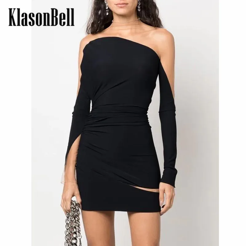 

11.26 MadgeDutti Fashion Sexy See-Through Mesh Spliced Long Sleeve Slim Package Hip Dress Women