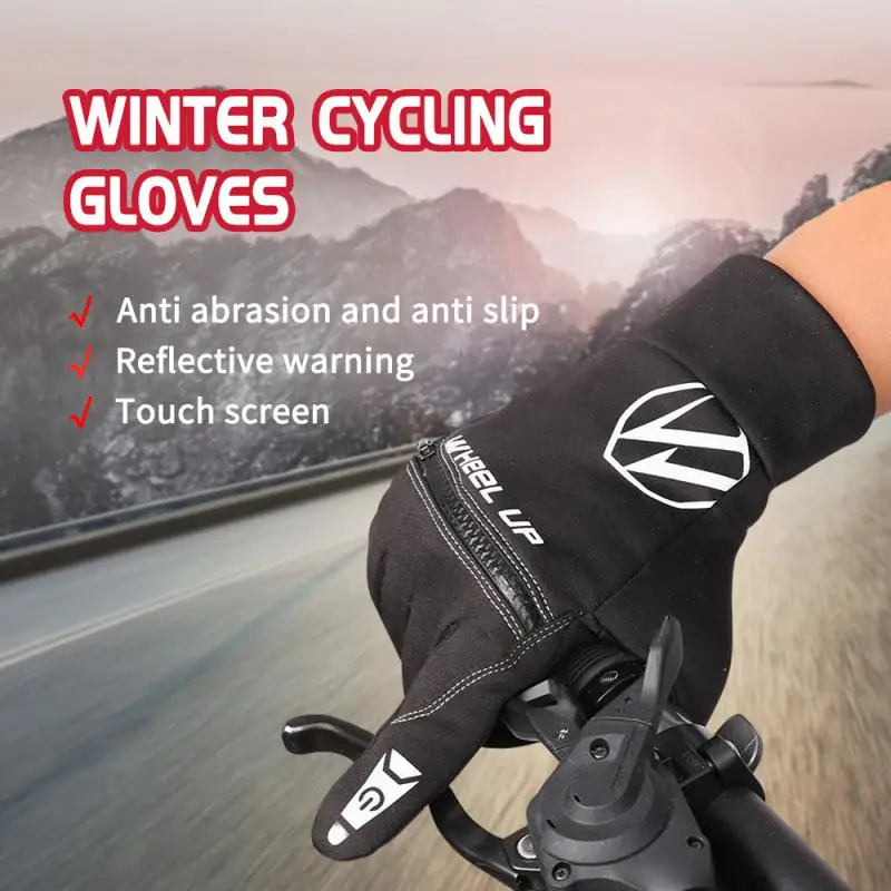 

Cycling Gloves Touch Screen Zipper Winter Gloves Windproof Mountaineering Skiing Mitten Warm Hand Covers Cycling Equipment
