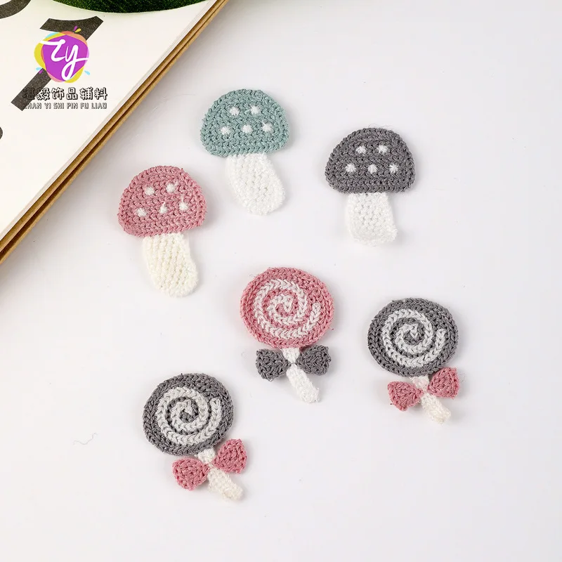 

200 шт./лот Пришивные или палочки маленькие Роскошные нашивки для вышивки леденец аксессуары для волос в виде грибов украшение для одежды апп...