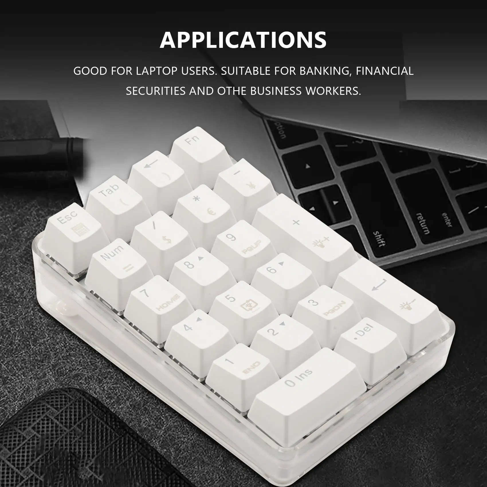 21-клавишная механическая цифровая клавиатура с белой подсветкой и