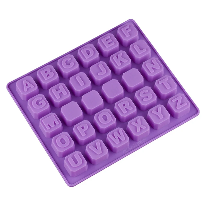 

Silicone Mold 26 Letters of The Alphabet Cake Decorating Bakeware Mold Square Chocolate Cooking Tool DIY Wedding Decoration