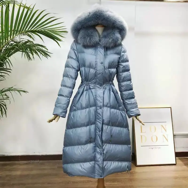 Winter  Warm Duck DownFox fur collar Coat Women's Down Warm Jacket Hooded Cocoon Style Thick Warm Parkas fur collar jacket enlarge