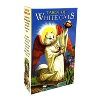 hot selling tarot board game card full english hd animation portable playing board divination game card white cat card
