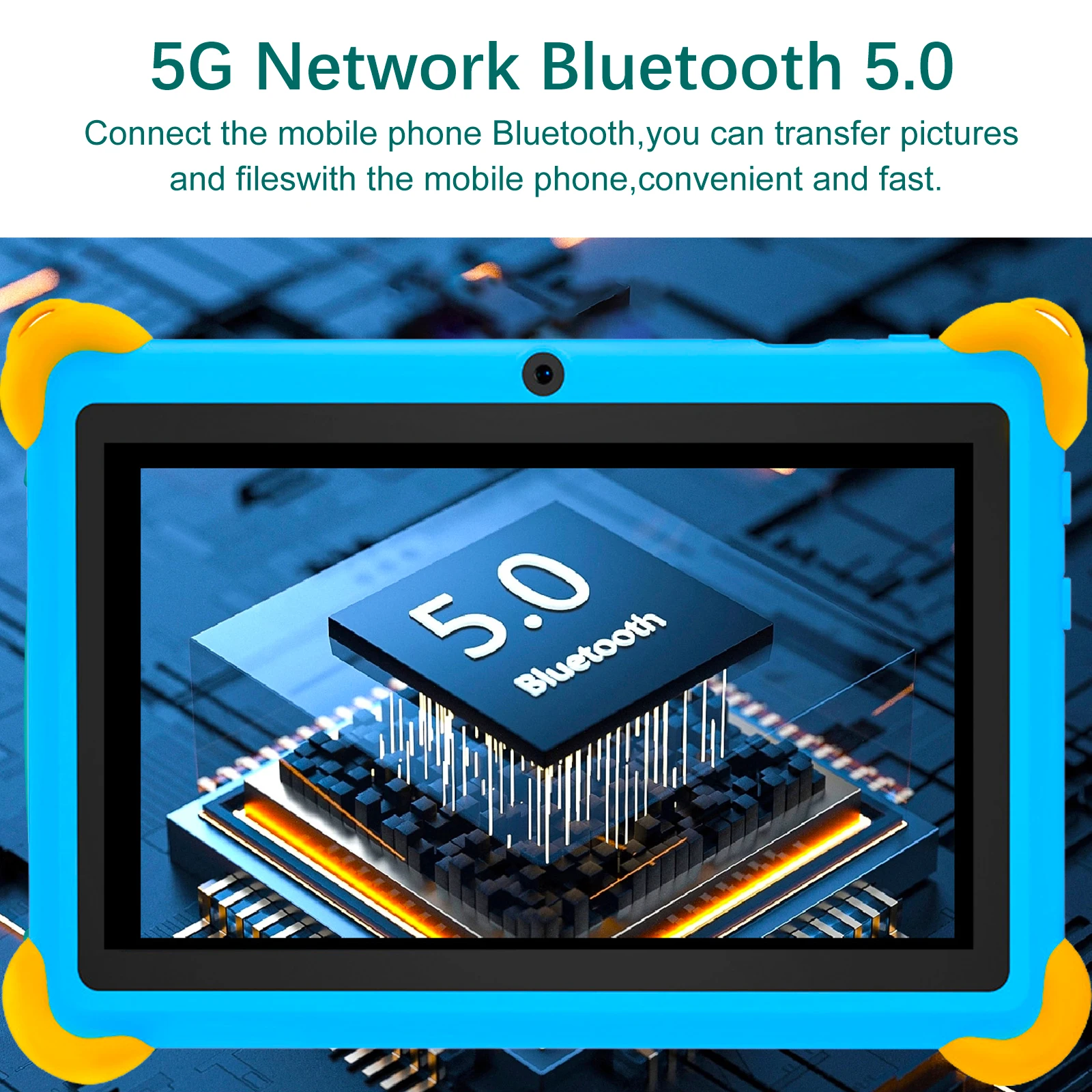 Фото 7-дюймовый детский планшет 5G, Android, обучающий игровой коврик, детский защитный чехол, планшет, четырехъядерный процессор, 4 ГБ + 64 ГБ ПЗУ, лучший детский подарок №4