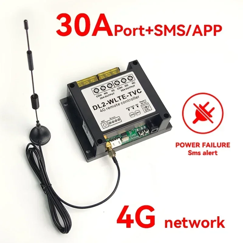 Фото DL2-WLTE-TVC Smart 4G LTE Controller 30A Релейный переключатель большой мощности для набора включения/выключения двигателя SMS WEB APP Управление сигналом сбоя питания Сигнализация №4