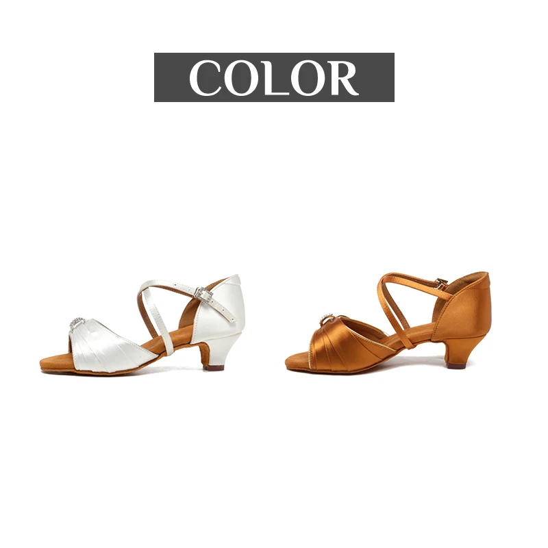 DKZSYIM Children Dance Shoes for Girls Women Ballroom Latin shoes Modern Tango Dancing Shoes Salsa Sandals 3.5CM Heel