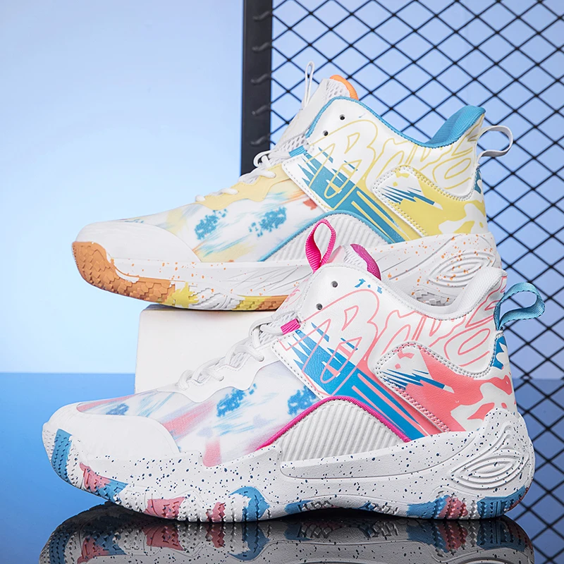 Camouflage Basketball Shoes Men Children Anti Skid  Basketball Sneakers Basketball Boots Outdoor Walking Sneakers