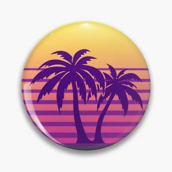 Synthwave солнцезащитные пальмы настраиваемая мягкая Кнопка заколка для одежды