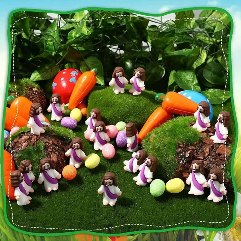 18 шт. игрушки Иисуса пасхальный дизайн миниатюрная резиновая Статуэтка чтобы