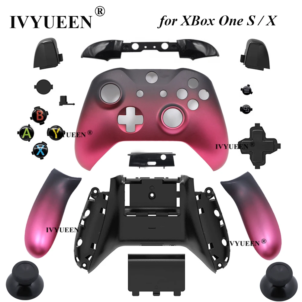 

IVYUEEN для контроллера Xbox One S X, чехол для переднего корпуса Shadow Soft Touch, лицевые панели с боковыми рейками