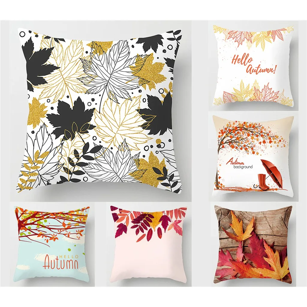 

Maple Leaf Pillowcase Square Pillowcase Home Decor Sofa Cushion Cover