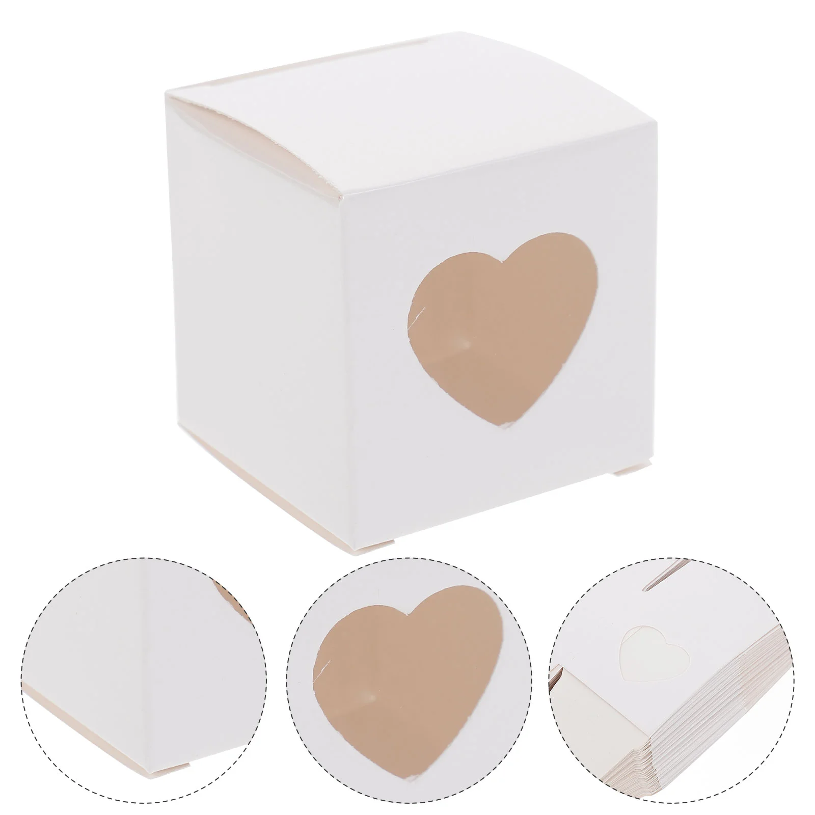 

Wedding Cake Stands Paperboard Cupcake Boxes Gift Candy Xmas Goodie Bags Heart Shaped Window