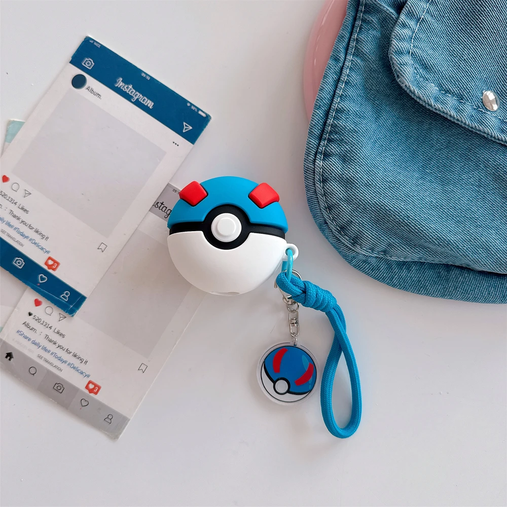 Фото Чехол для наушников 3D Pocket Monsters Pokemon Poké Ball для Airpods 3 4 Pro 3 2, защитный мягкий чехол для беспроводной Bluetooth-гарнитуры №1