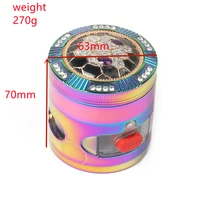 new 63mm metal smoke grinder colorful gradient color with drawer 4 layer smoke grinder grinder smoke accessories