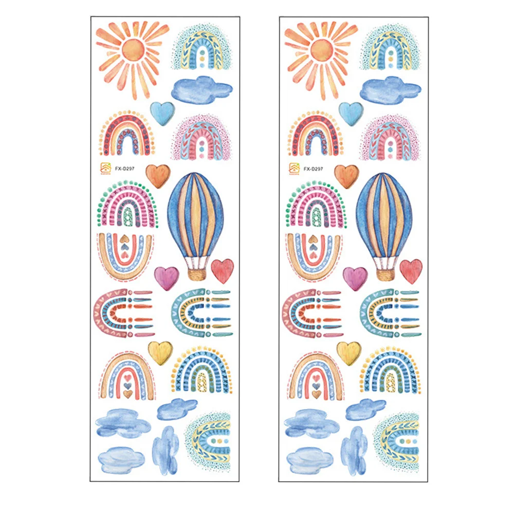 

2pcs Cartoon Rainbow Wall Sticker Removable Clouds Decals Decals