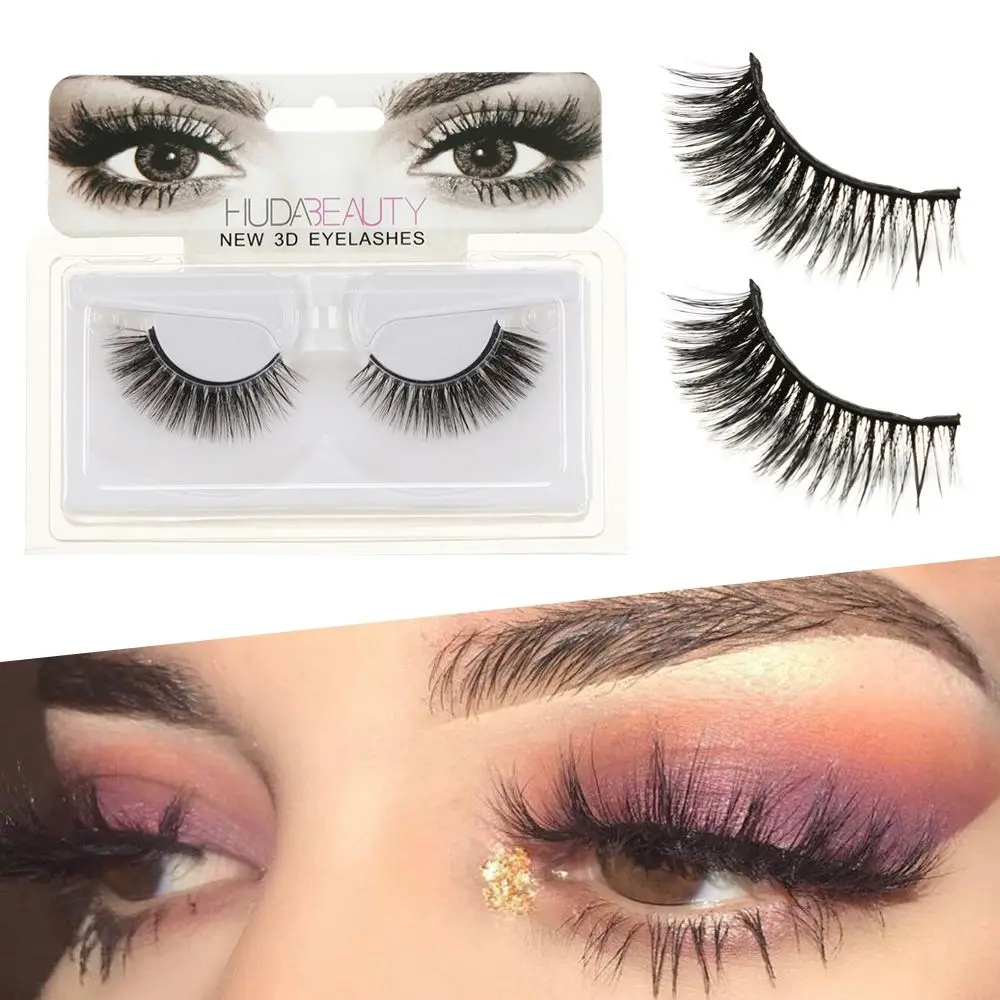 

1Pair Eye Extension Tools Natural Curly Wispy Thick Self-adhesive False Eyelashes No Glue Needed Reusable 3D Mink