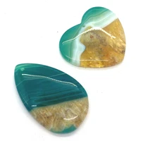 5pcs heart agate pendants set natural stone meditation charms for diy making necklace marquise shape jewelry colorful agate onyx