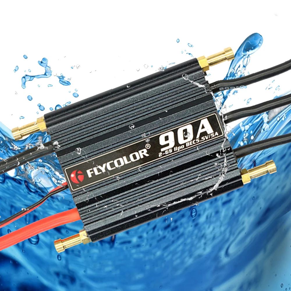 

Flycolor Brushless ESC 50A 70A 90A 120A 150A Speed Control Stand 2-6S Lipo BEC 5.5V/5A for RC Boat F21267/71