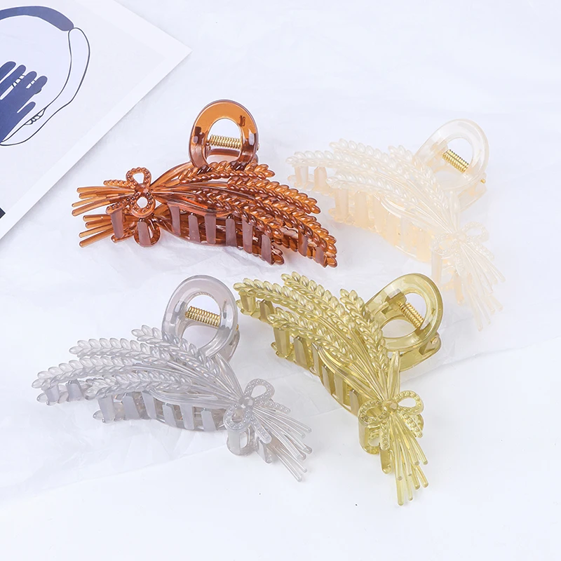 Jelly-colored Elegant Beautiful Hair Clip Hair Pins Wheat Ear Acrylic Shark Claw Clips Hair Accessories For Women