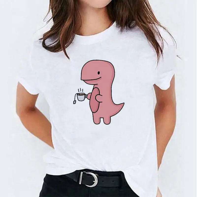 

Dinosaur Animal Sweet Print T Shirt Women Tops Fashion Summer Tee Shirt Femme Casual Short Sleeve Funny Tshirt Camiseta Mujer