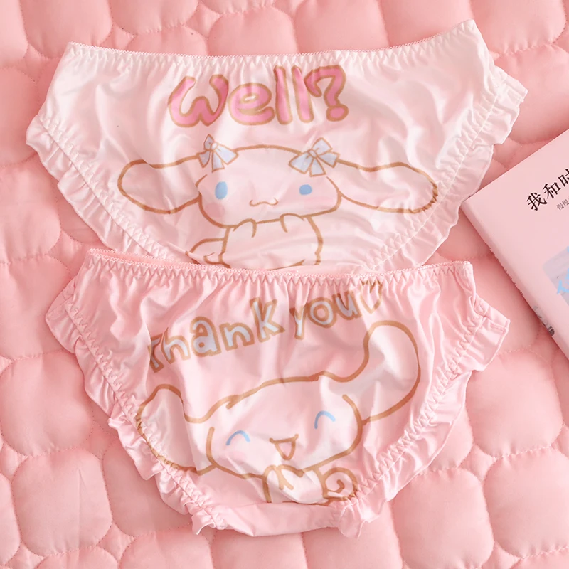 

Sanrio мультфильм Cinnamoroll розовые трусики девушки японские милые дышащие сексуальные кружевные хлопковые трусики с промежностью кавайное дамское нижнее белье