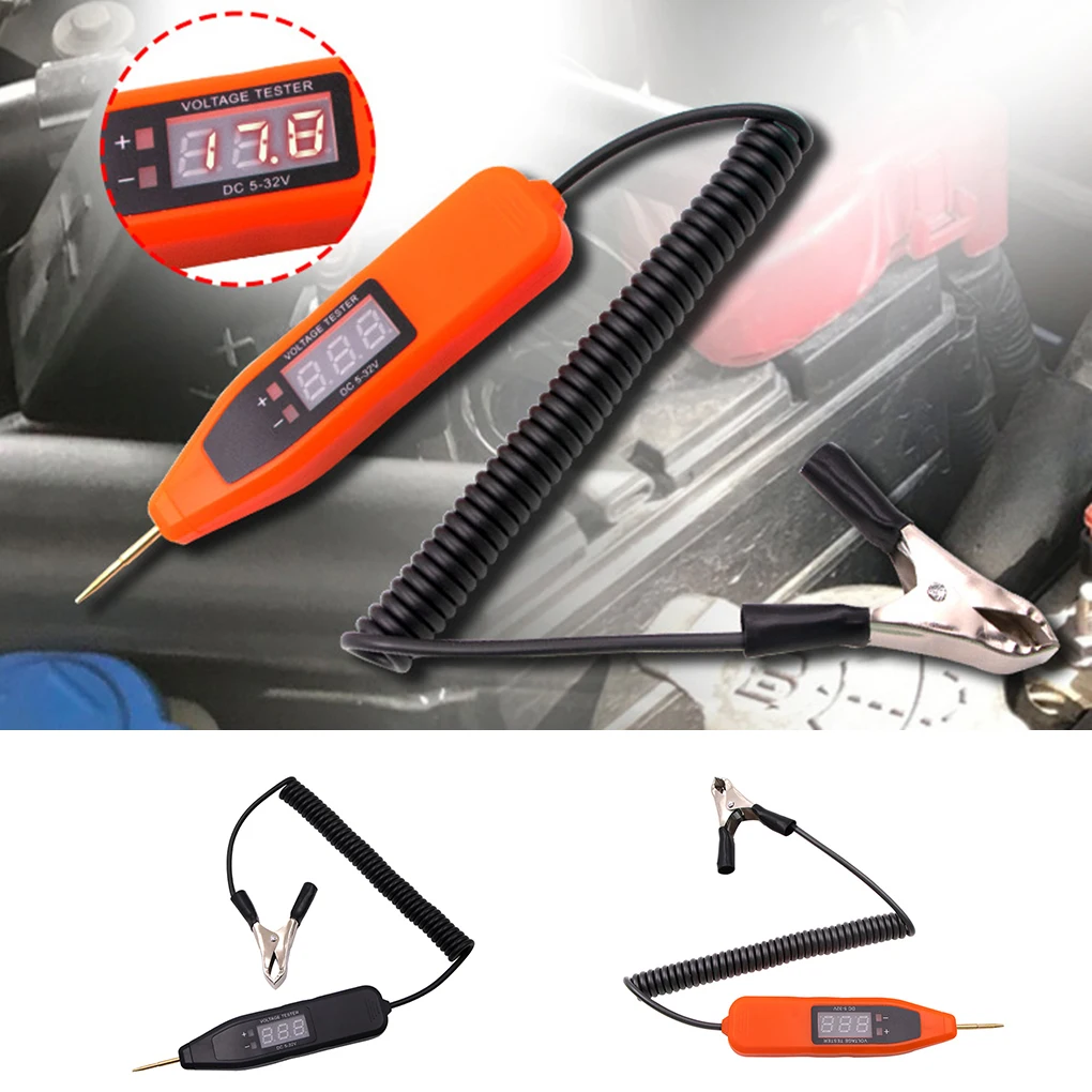 

Автомобильный тестер напряжения, профессиональный ручной однотонный детектор, прицеп, мотоцикл, цифровой дисплей, диагностический инструм...