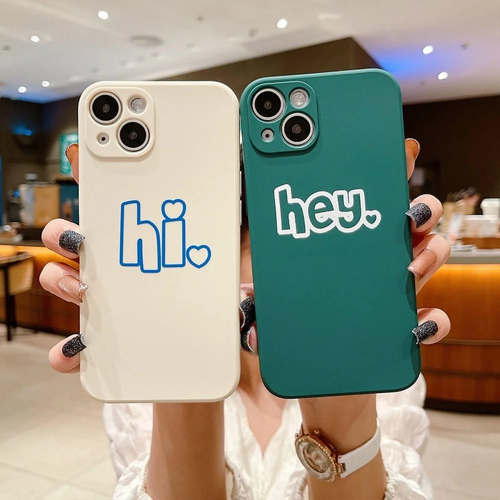 

Personality Creative English Couple Phone Case For iPhone 6 6s 7 8Plus X Xr Xs Max iPhone11 12 13 Mini ProMax Silicone Soft Case