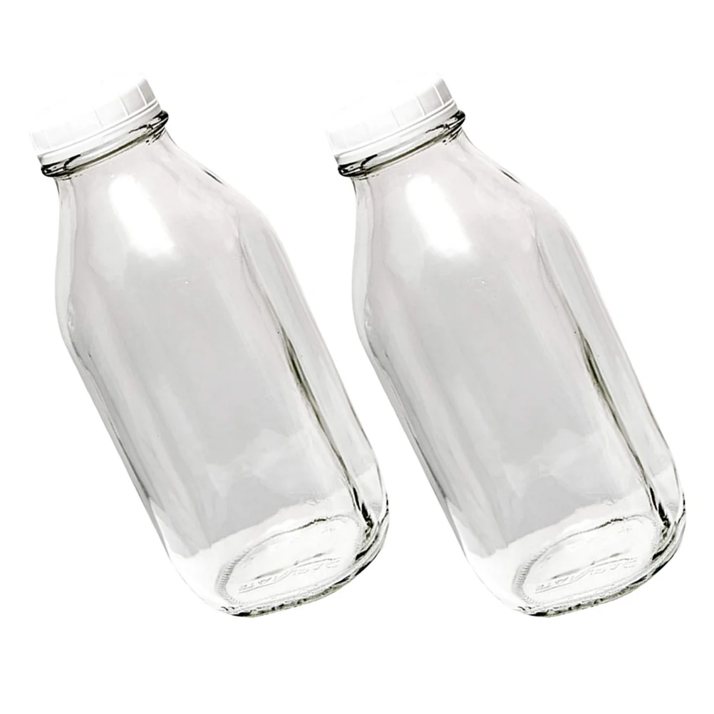 

Milk Bottles Bottle Wholesale Water Container Jug Drinking Vintage Jars Lids Beverage 1000Ml Jar Milch Reusable Flaschen Clear