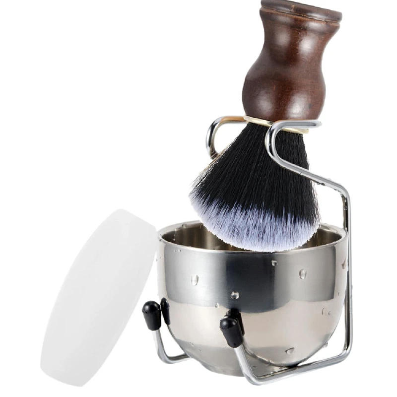 

Professional Men Beard Brush Set Soap Bowl + Shaving Brush + Stand Holder+Soap, Shaving Facial Cleansing Tool