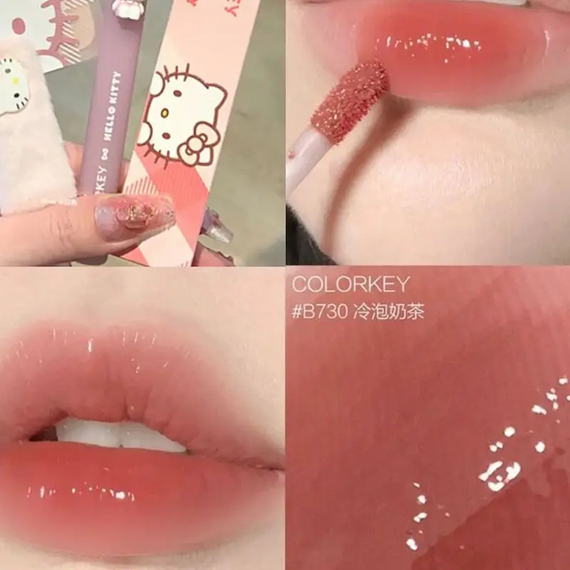 

Sanrioed Colorkey Co-branded Lipstick Cartoon Anime Cinnamoroll Hello Kitty Cute Velvet Matte Mirror Lip Glaze Girl Makeup Gifts