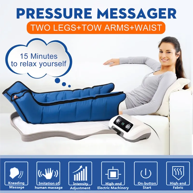 

6 Air Chambers Leg Compression Massager Vibration Infrared Therapy Arm Waist Pneumatic Air Wraps Relax Pain Relief Massagers
