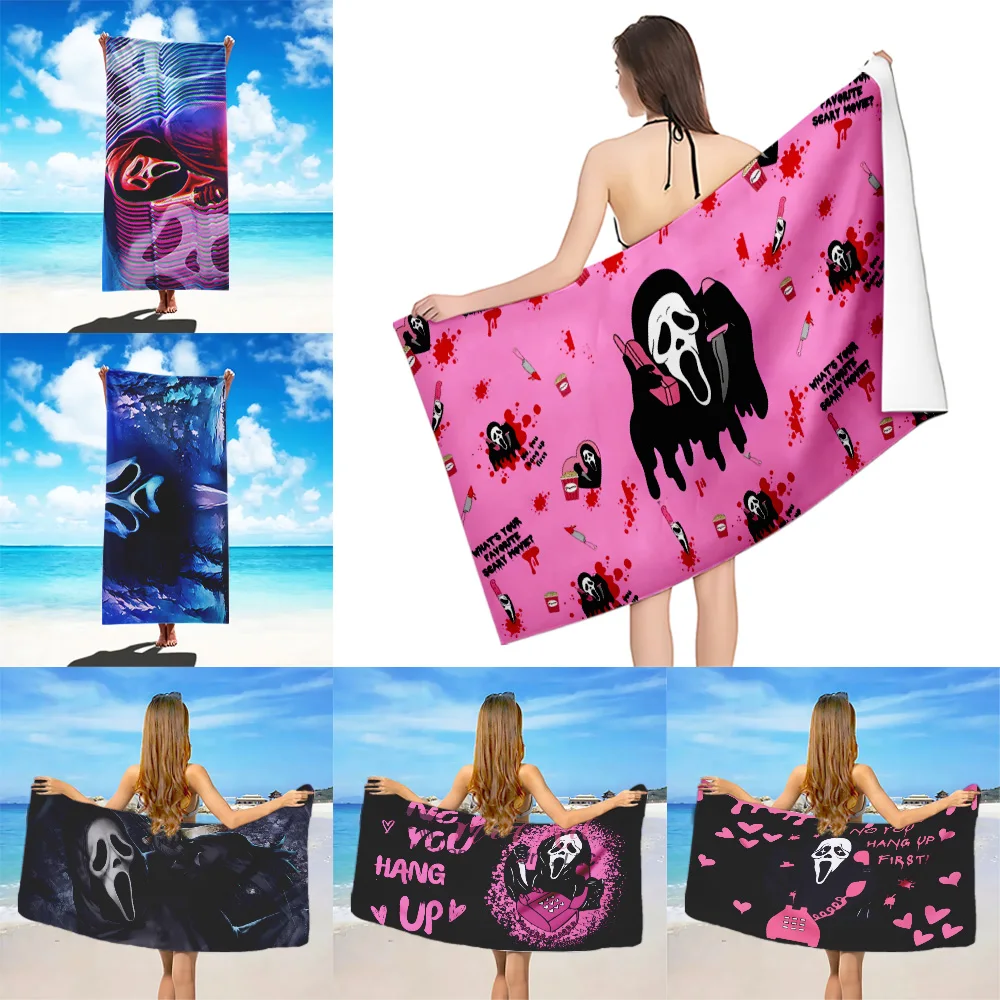 Пляжное полотенце Ghostfaces из микрофибры без песка быстросохнущее мягкое